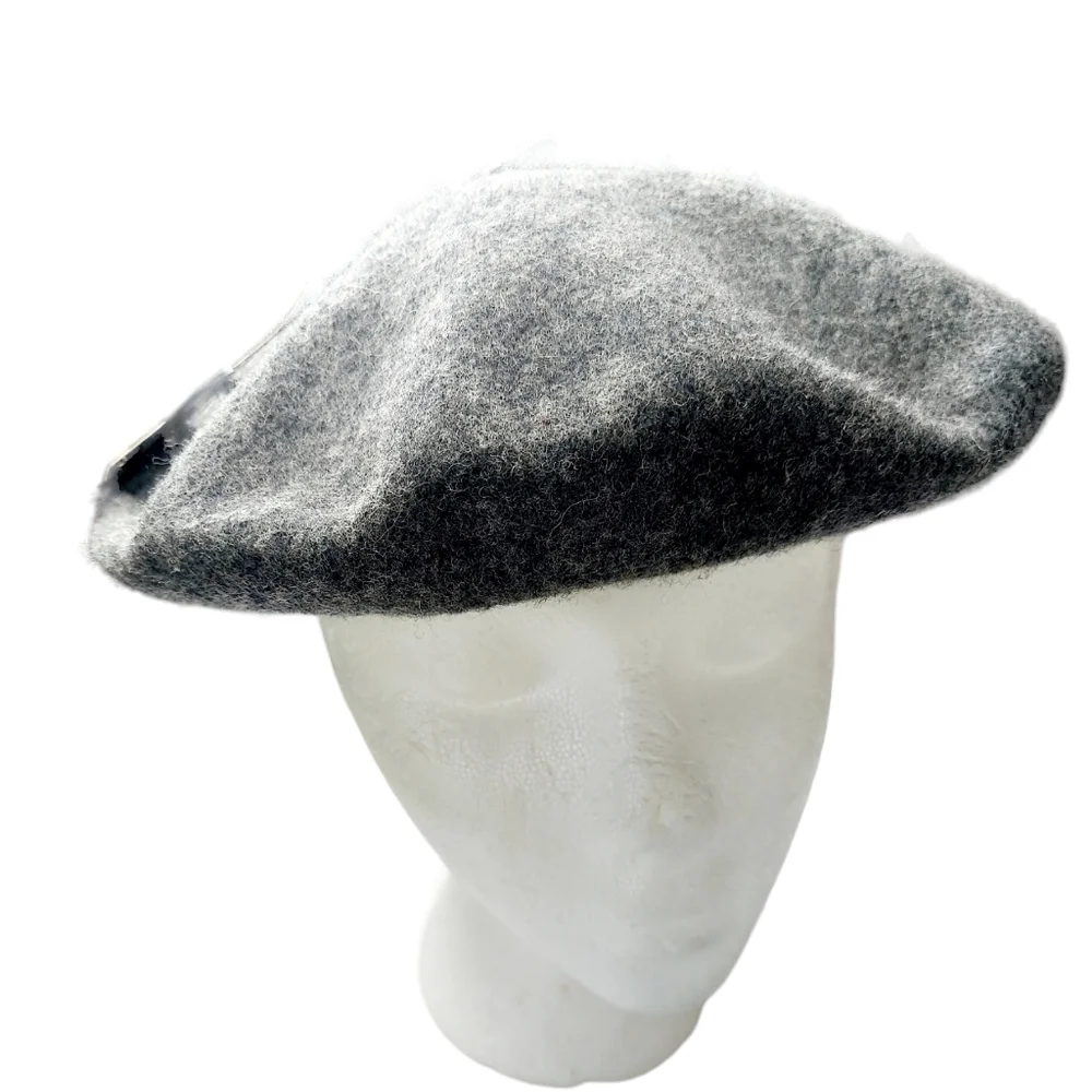 Wool Beret Gray Beanie Cap Hat Preppy Hipster NEW with Tags - Picture 3 of 9